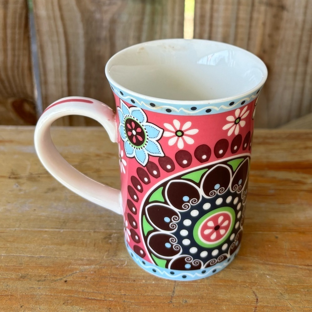 Vera Bradley Cupcakes Pink Floral Mug Andrea By Sadek Size 8oz